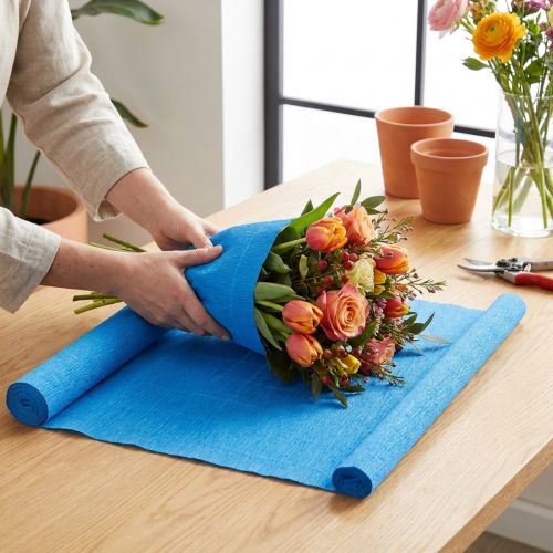 Krepppapier Blau 50x250cm Floristenkrepp für Dekoration und Bastelarbeiten | Floristik24.ch
