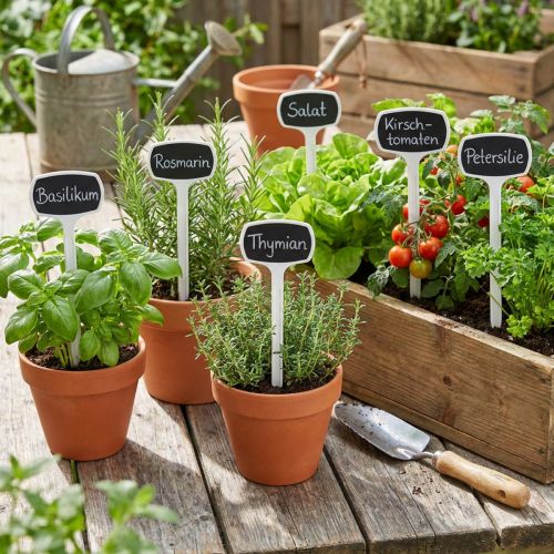 Pflanzensteckschilder Kunststoff 29cm Schwarz-Weiss 10 Stück | Floristik24.ch