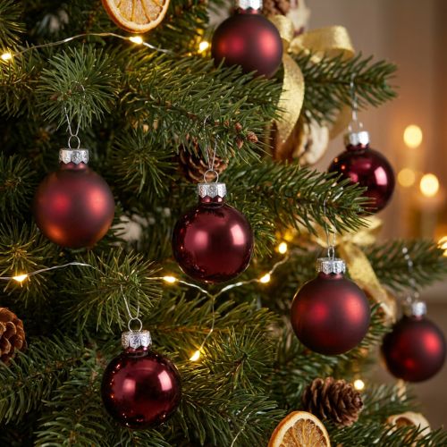 Glaskugeln Weihnachten in Bordeaux Mix Ø3cm 22 St | Floristik24.ch