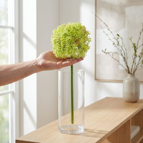 Künstlicher Allium mit grüner Blüte Ø18cm, 90cm Länge | Floristik24.ch