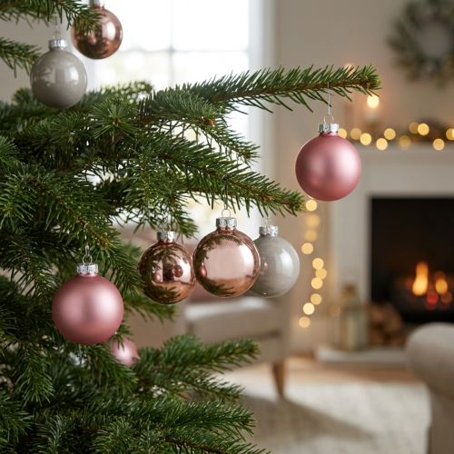 Weihnachtskugeln Glas Rosa