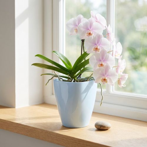 Orchideentopf Kunststoff glänzend Weiss Ø12,5cm H17cm | Floristik24.ch