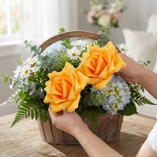 Künstliche Foam Rose Gelb Ø15 cm, 4 Stück | Floristik24.ch