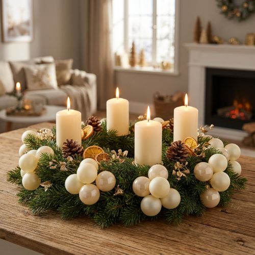 Mini Weihnachtskugeln Glas Creme Mix Matt Glänzend Ø40 mm 32 Stück | Floristik24.ch