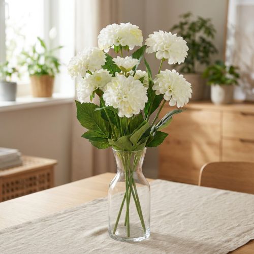 Künstliche Dahlien in Weiss, 50 cm, Kunstblumen für Dekoration | Floristik24.ch