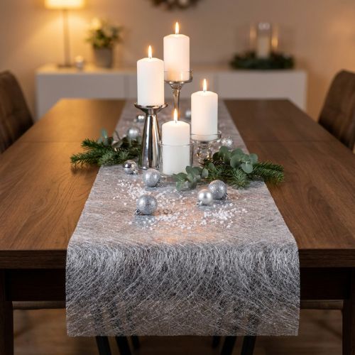 Vlies Tischband Silber 23 cm x 25 m, Deko-Vlies aus Polypropylen | Floristik24.ch
