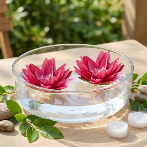 Künstliche Seerosen Fuchsia 15 cm 2er-Set Tischdekoration | Floristik24.ch