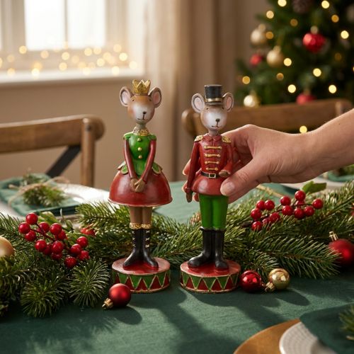 Weihnachtsmaus Mäuse Deko Figuren 14,5cm Rotgrün 2St | Floristik24.ch