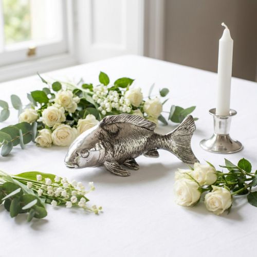 Deko Fisch aus Metall 14cm antik-silber | Floristik24.ch
