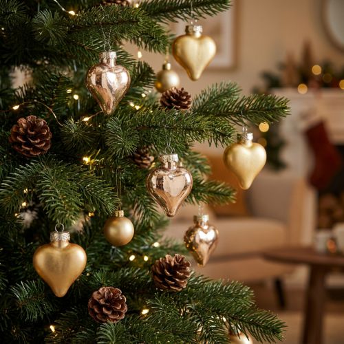 Christbaumschmuck goldene Herzen 3 cm 24 Stück | Floristik24.ch