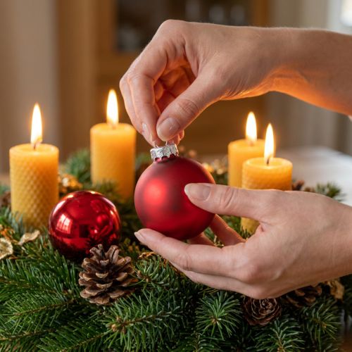Weihnachtskugel Ø4cm Rot Glanz/Matt 24 St | Floristik24.ch