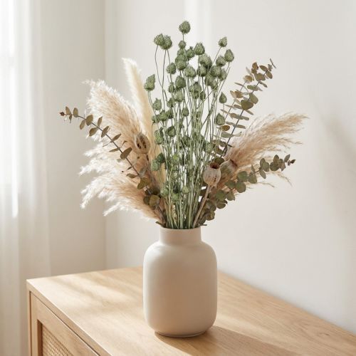 Erdbeerdisteln getrocknet Metallic Grün Ø 1–2 cm Länge 55 cm 100 g | Floristik24.ch