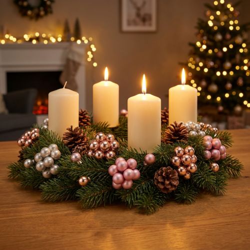 Mini Weihnachtskugeln Spiegelbeeren Ø20mm Glas Rosa Creme 140 Stück | Floristik24.ch