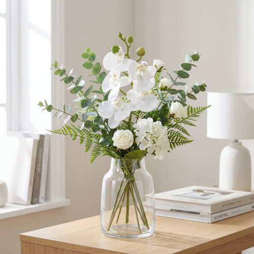 Weisse Orchidee Künstlich Phalaenopsis Real-Touch 32 cm Weiss | Floristik24.ch