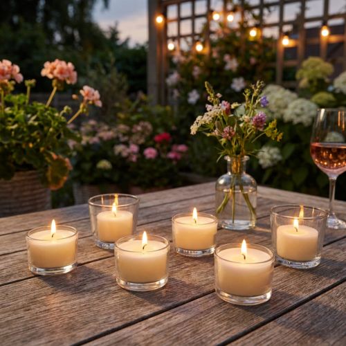 Artikel Teelichter Duftkerzen Citronella Weiss 25mm 7h Ø40mm Outdoor 18er-Set