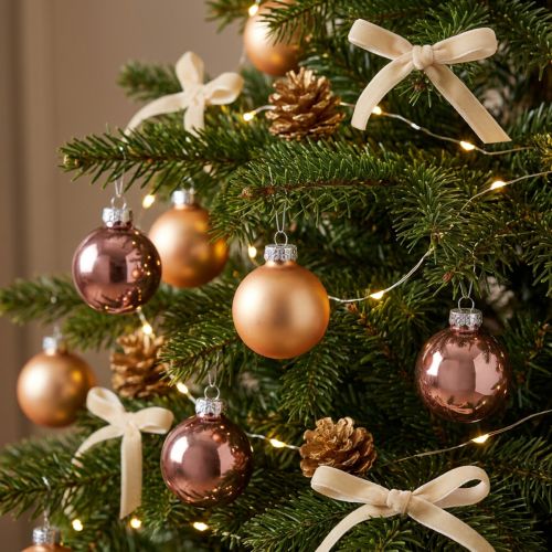 Weihnachtskugeln Mini aus Glas Ø 3 cm Rosa-Apricot-Mix 22 Stück | Floristik24.ch