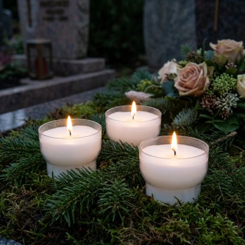 Artikel Weisse Votivkerzen mit Klarschale Ø 4,3 cm – 25 Stück für Innenbereiche