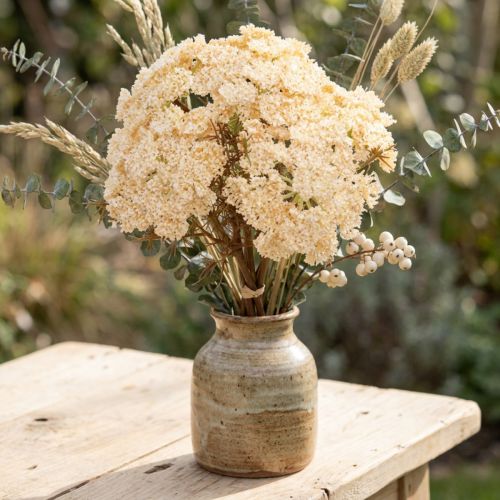 Schafgarbe künstlich Creme Achillea 30cm 6er Bund | Floristik24.ch