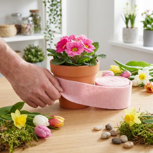 Filzband Rosa Topfband Wollband Wollfilz B15cm L5m | Floristik24.ch