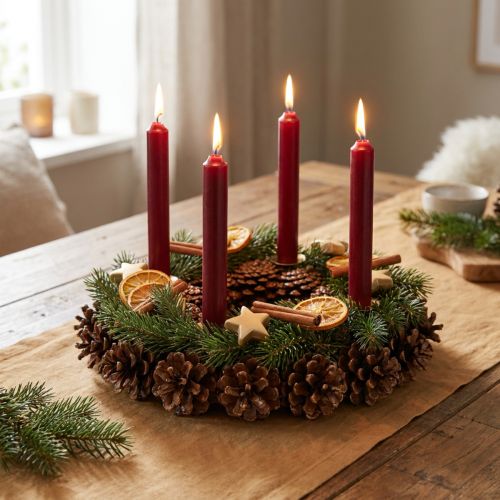 Kieferzapfen-Kranz lackiert Ø25 cm für Herbst- und Weihnachtsdekoration | Floristik24.ch