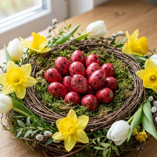 Wachteleier Rot 3 cm aus Naturmaterial – Osterdeko, 50 Stück | Floristik24.ch
