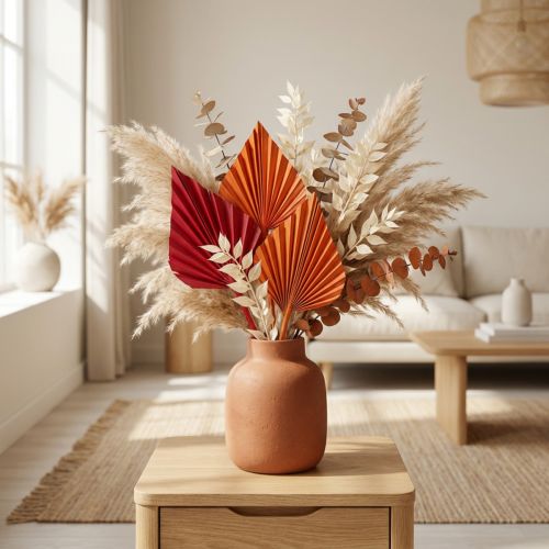 Trockenblumen Palmspeere Mini, Rot und Orange, 30–40 cm, 100 Stück | Floristik24.ch
