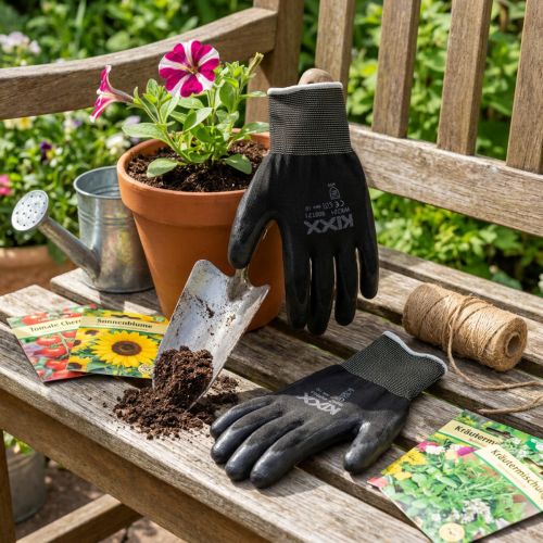 Kixx Nylon Gartenhandschuhe Gr. 10 Schwarz für vielseitige Gartenarbeiten | Floristik24.ch