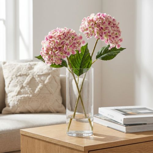 Künstliche Hortensie Rosa 80 cm 2 Stück | Floristik24.ch