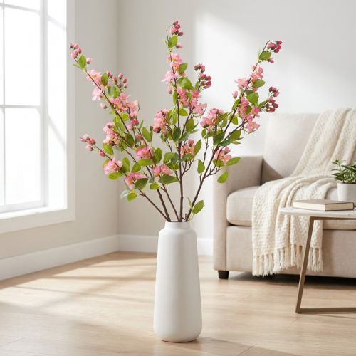 Kirschblütenzweig künstlich 125 cm Rosa Polyester für saisonale Dekoration | Floristik24.ch
