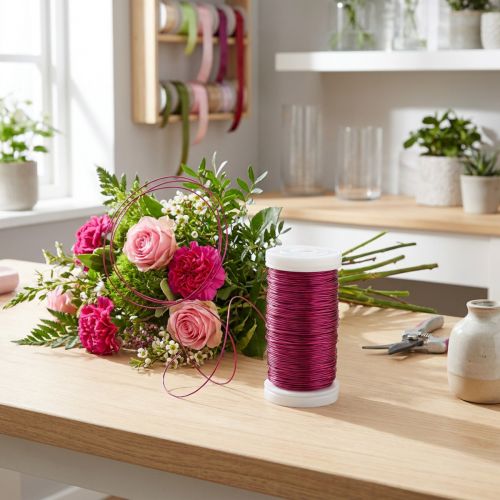 Aluminium-Basteldraht Pink Ø0,5mm 50m für kreative Dekorationen | Floristik24.ch