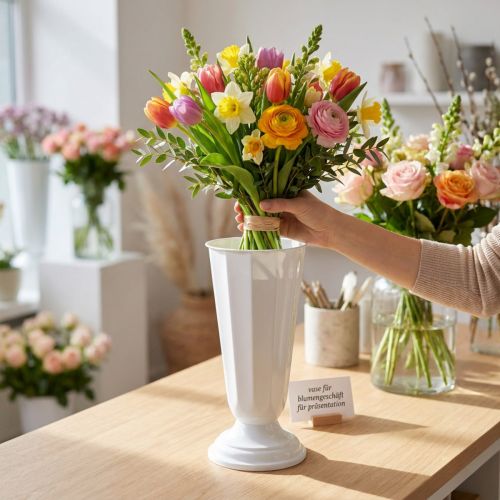 Artikel Einstellvase aus Kunststoff Weiss Ø13cm, Höhe 30cm