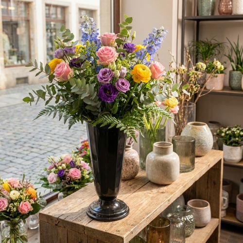 Einstellvase aus Kunststoff Schwarz Ø19cm 47cm hoch | Floristik24.ch