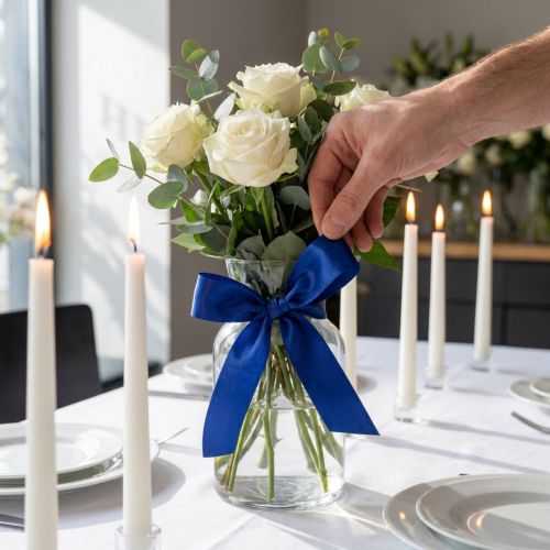 Geschenkband Dekorationsband aus Polyester 25 mm × 50 m Dunkelblau für Floristik und Dekoration | Floristik24.ch