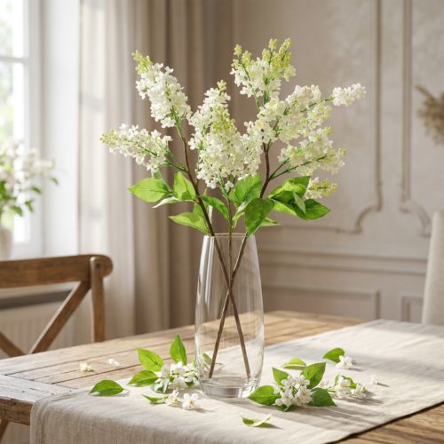 Fliederzweig Kunstblume Weiss 84 cm Kunststoffmetall | Floristik24.ch