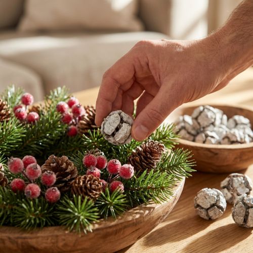 Zypressen Zapfen 3cm Weiß gewaschen 500g | Floristik24.ch