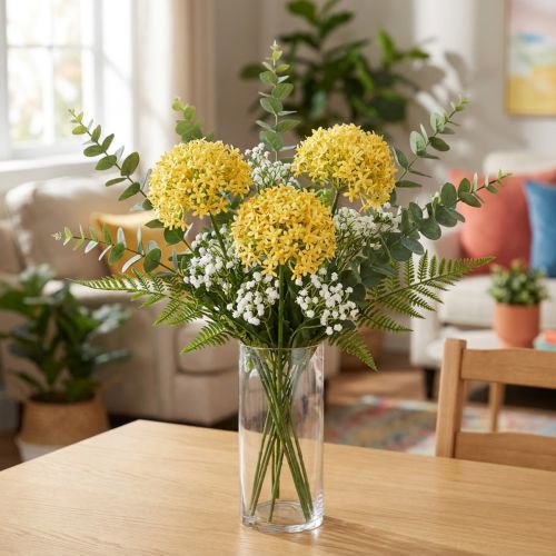 Zierlauch künstlich Gelb 70cm Dreier-Set | Floristik24.ch