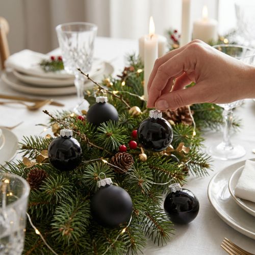 Schwarze Weihnachtskugeln Glas Mini Matt Glanz Ø3cm 22 St | Floristik24.ch