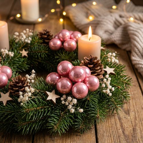 Mini-Weihnachtskugeln aus Glas, Ø 20 mm, Rosa-Champagner, 140 Stück | Floristik24.ch