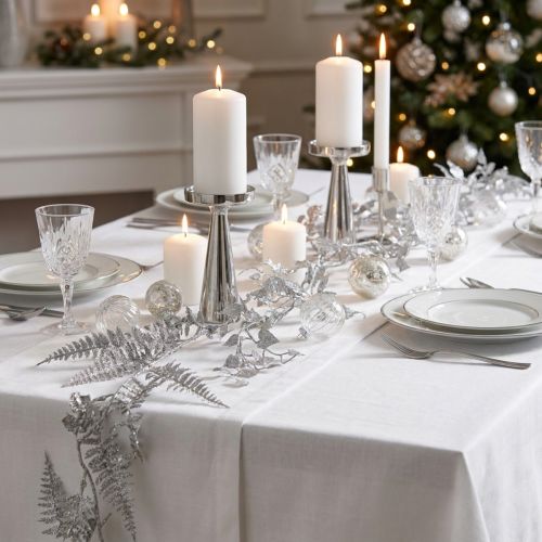 Künstliche Girlande Silber Glitter Farn- und Blättergirlande 180cm 3er Set | Floristik24.ch