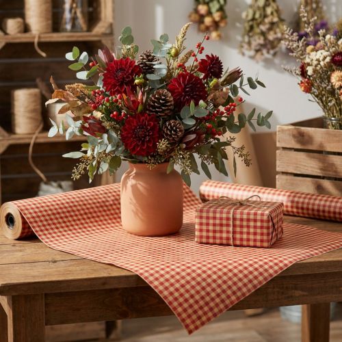 Blumenseidenpapier 50cm Karo Rot 5kg nassfest für Geschenk- und Blumendekoration | Floristik24.ch