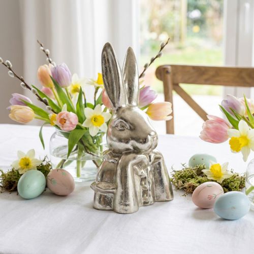 Deko Büste Hase aus Keramik in Gold 23,5 cm für Osterdekoration Innen | Floristik24.ch