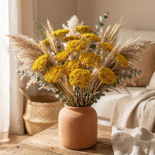 Trockenblumen Achillea Gelb, Schafgarbe, ca. 45–60 cm, 1 kg | Floristik24.ch