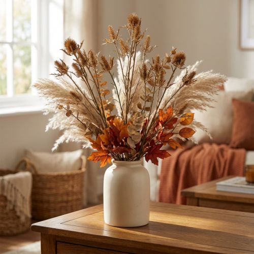 Künstlicher Distel-Zweig Golden aus Kunststoff und Metall 71,5 cm | Floristik24.ch