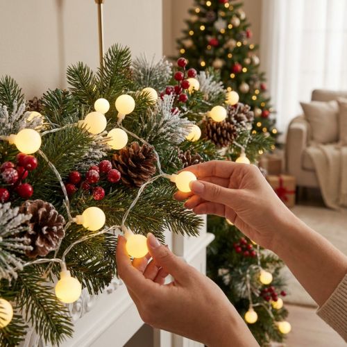 LED-Lichterkette Cherry Warmweiß 9m 120LED | Floristik24.ch