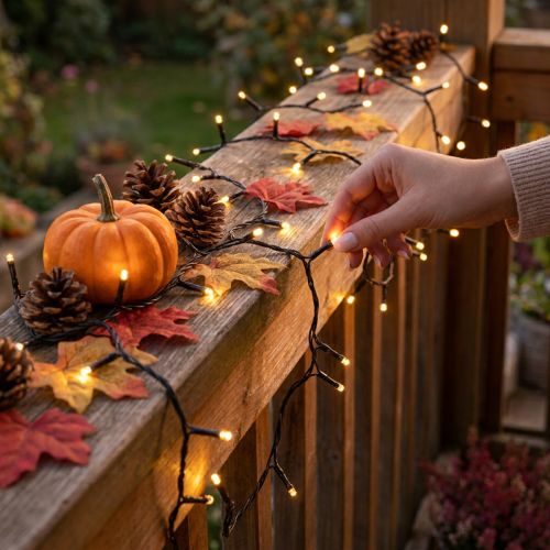 LED Lichterkette 80 LEDs Warmweiss 6m Schwarz für Innen und Aussen | Floristik24.ch