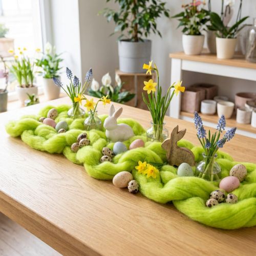 Weiche Filzwolle für dekorative Gestaltungen und saisonale Arrangements 2m Grün | Floristik24.ch