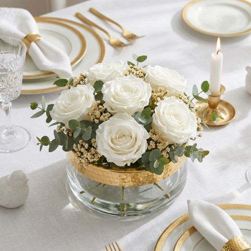 Infinity Rosen Gross Ø5,5-6cm Weiss 6 Stück aus echten konservierten Blumen | Floristik24.ch