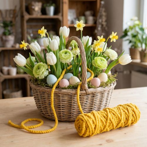 Filzkordel aus Jute und Schafwolle Dottergelb 10mm 25m für Basteln und Dekoration | Floristik24.ch