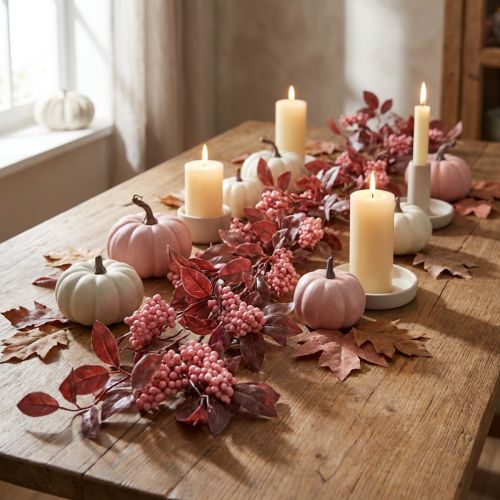 Artikel Blättergirlande künstlich Rosa 125cm Herbstdekoration