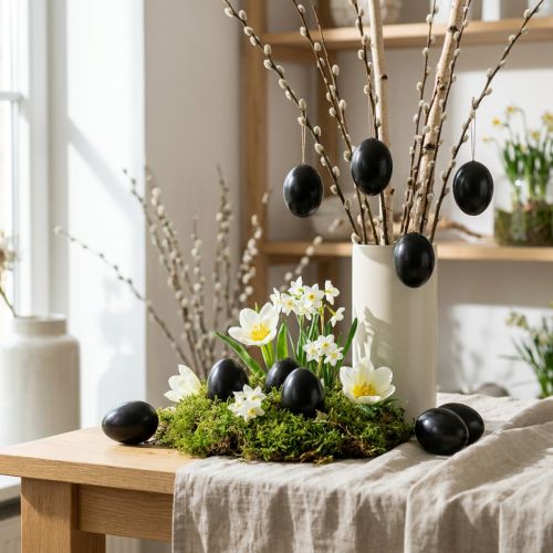 Artikel Ausgeblasene Gänseeier Schwarz, Dekoeier, ca. 8–9 cm, 10 Stück